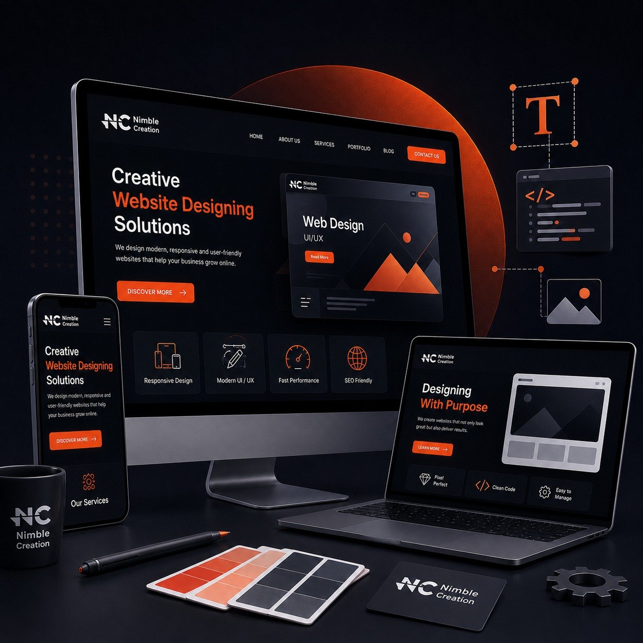 Creative website designing solutions with responsive web design, UI UX, SEO-friendly and modern websites